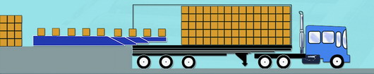 Truck loading & unloading illustration