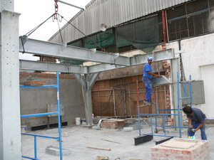 Installation of Grape Press Structure at Stettyn Wine Cellar