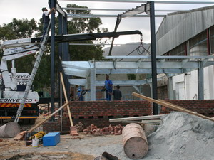 Installation of Grape Press Structure at Stettyn Wine Cellar