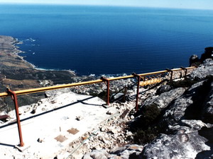 Temporary Overhead Monorail Conveying Stystem on Table Mountain